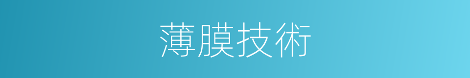 薄膜技術的同義詞