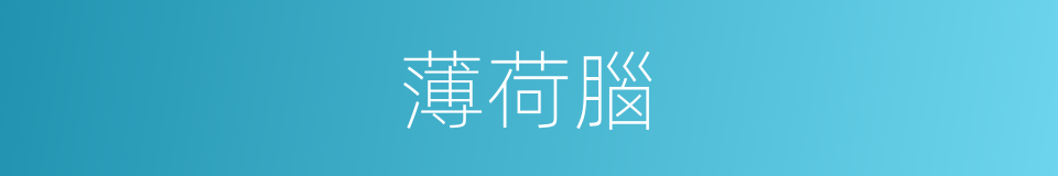 薄荷腦的意思