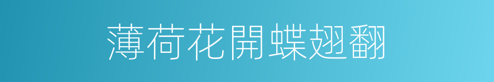 薄荷花開蝶翅翻的同義詞