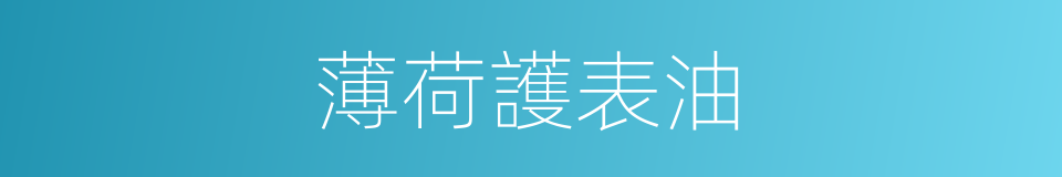 薄荷護表油的同義詞
