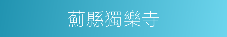 薊縣獨樂寺的同義詞