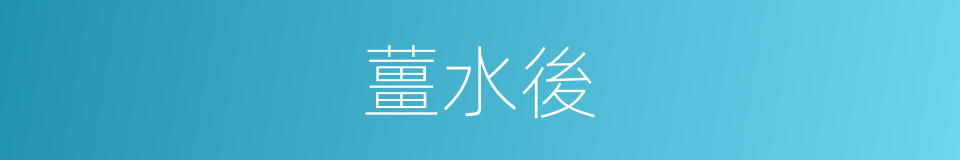 薑水後的同義詞
