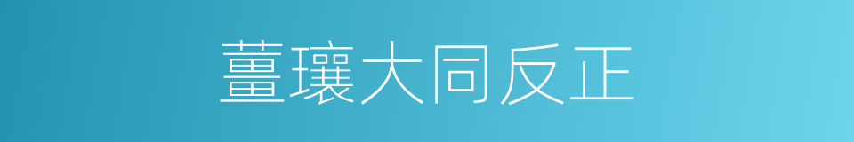 薑瓖大同反正的同義詞
