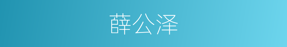 薛公泽的同义词