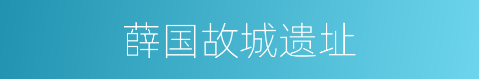 薛国故城遗址的同义词