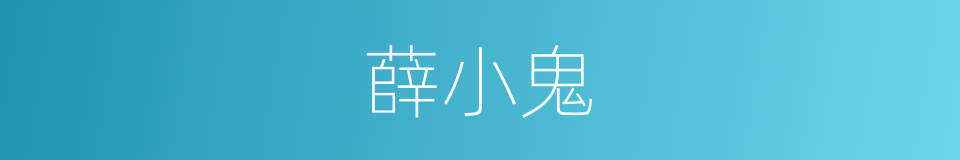 薛小鬼的同义词