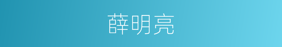 薛明亮的同义词