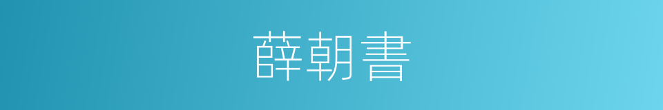 薛朝書的同義詞