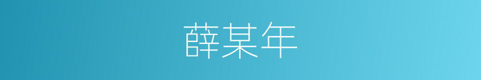 薛某年的同义词