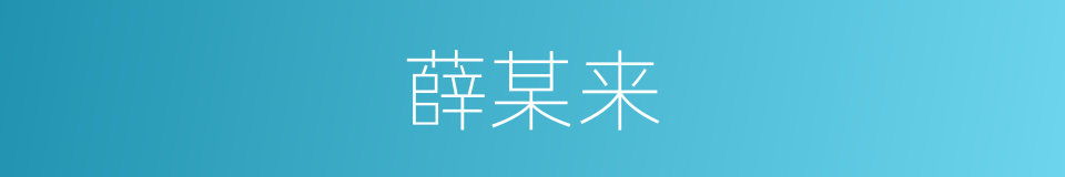 薛某来的同义词