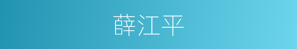 薛江平的同义词