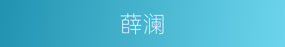 薛澜的同义词