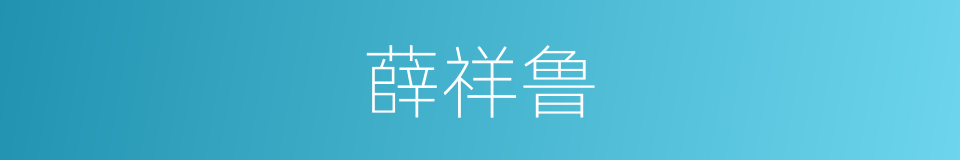 薛祥鲁的同义词