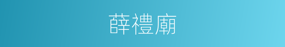 薛禮廟的同義詞