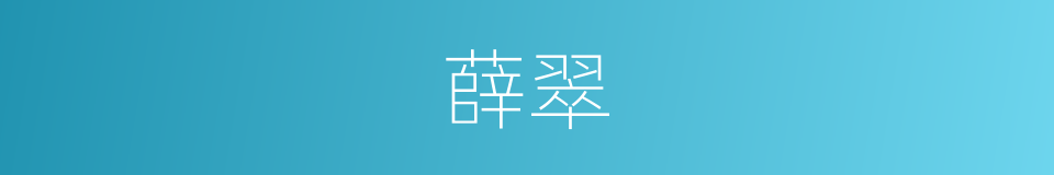 薛翠的同义词