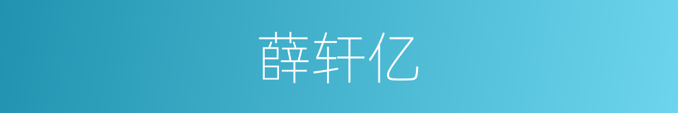 薛轩亿的同义词