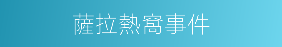 薩拉熱窩事件的同義詞