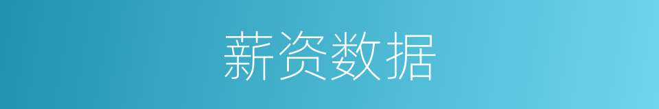 薪资数据的同义词