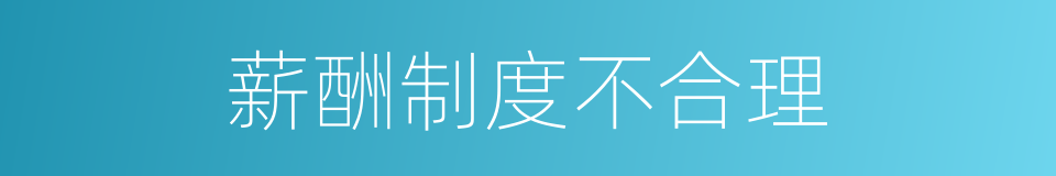 薪酬制度不合理的同义词
