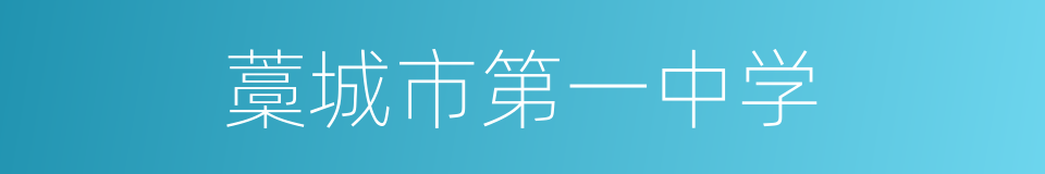 藁城市第一中学的同义词