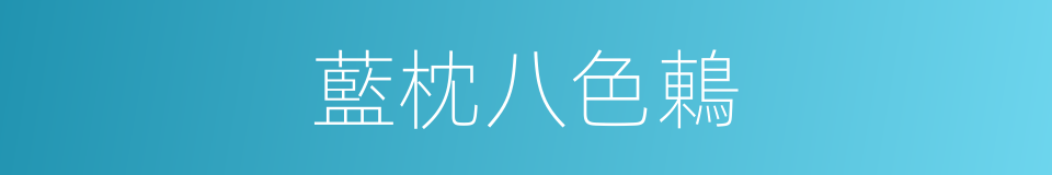 藍枕八色鶇的同義詞