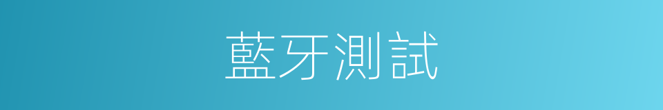 藍牙測試的同義詞