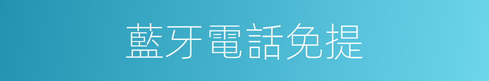藍牙電話免提的同義詞