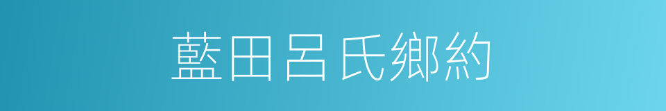 藍田呂氏鄉約的同義詞