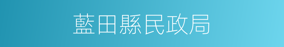 藍田縣民政局的同義詞