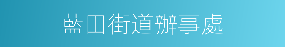 藍田街道辦事處的同義詞