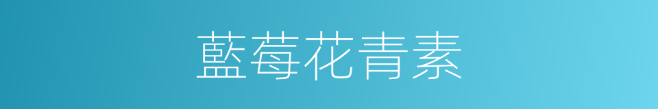 藍莓花青素的同義詞