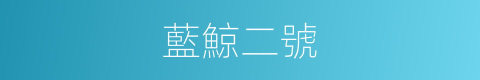 藍鯨二號的同義詞