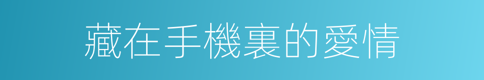 藏在手機裏的愛情的同義詞
