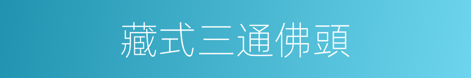 藏式三通佛頭的同義詞
