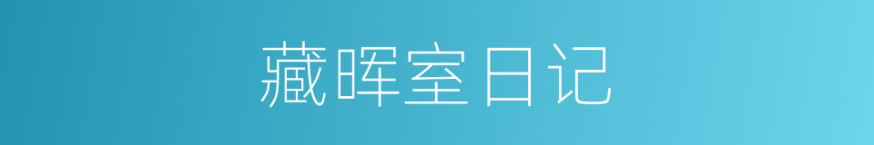 藏晖室日记的同义词