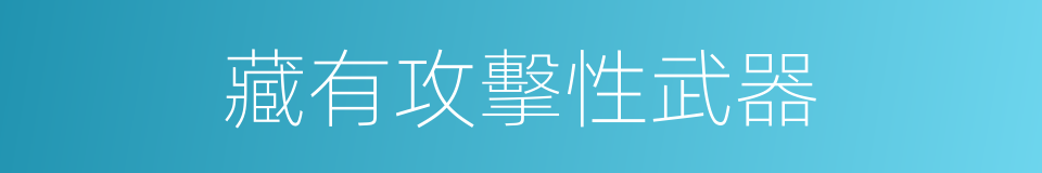 藏有攻擊性武器的同義詞