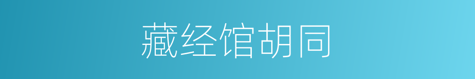 藏经馆胡同的同义词