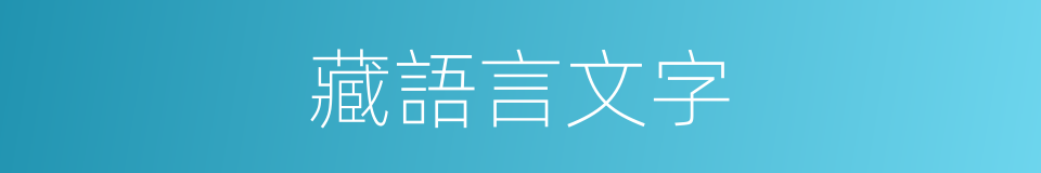 藏語言文字的同義詞