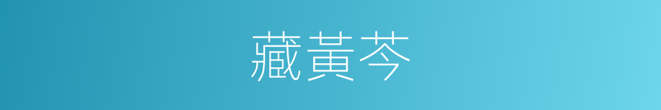 藏黃芩的同義詞