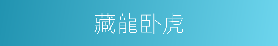 藏龍卧虎的意思