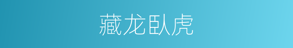 藏龙臥虎的同義詞