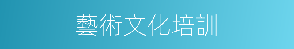 藝術文化培訓的同義詞