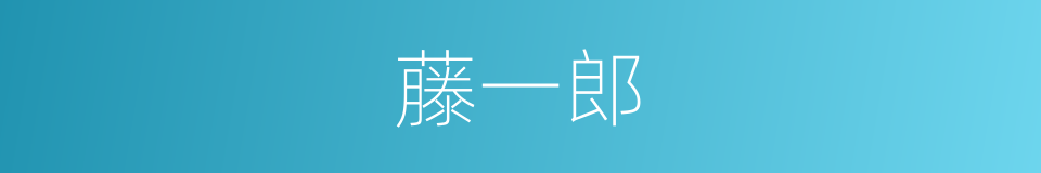 藤一郎的同义词