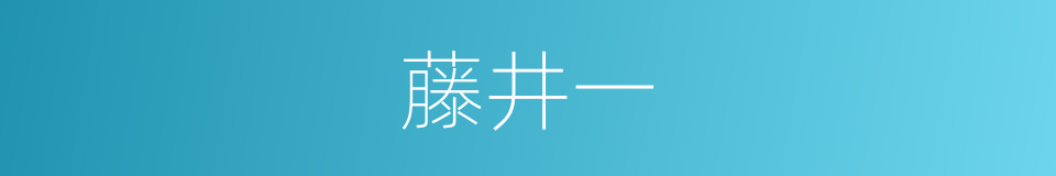 藤井一的同义词