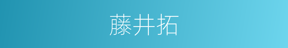 藤井拓的同义词