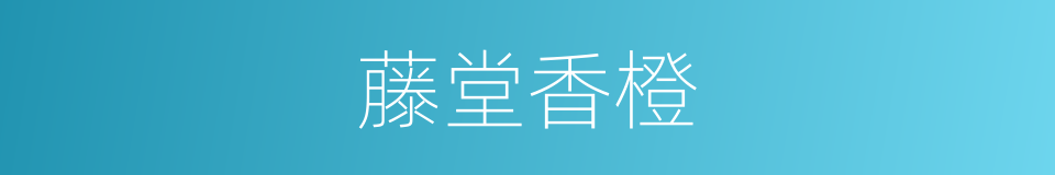 藤堂香橙的同义词