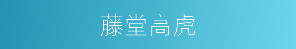 藤堂高虎的同义词