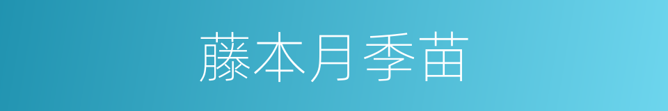 藤本月季苗的同义词