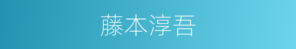 藤本淳吾的同义词