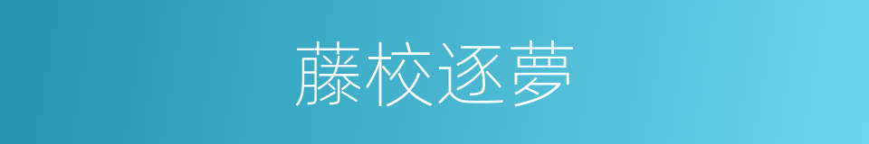 藤校逐夢的同義詞